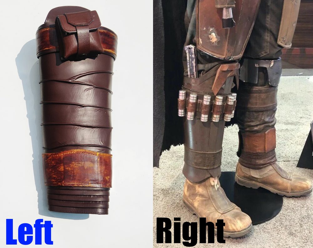 Mandalorian Leather Leg Greave Armor | Din Djarin Leather Legs Right ...