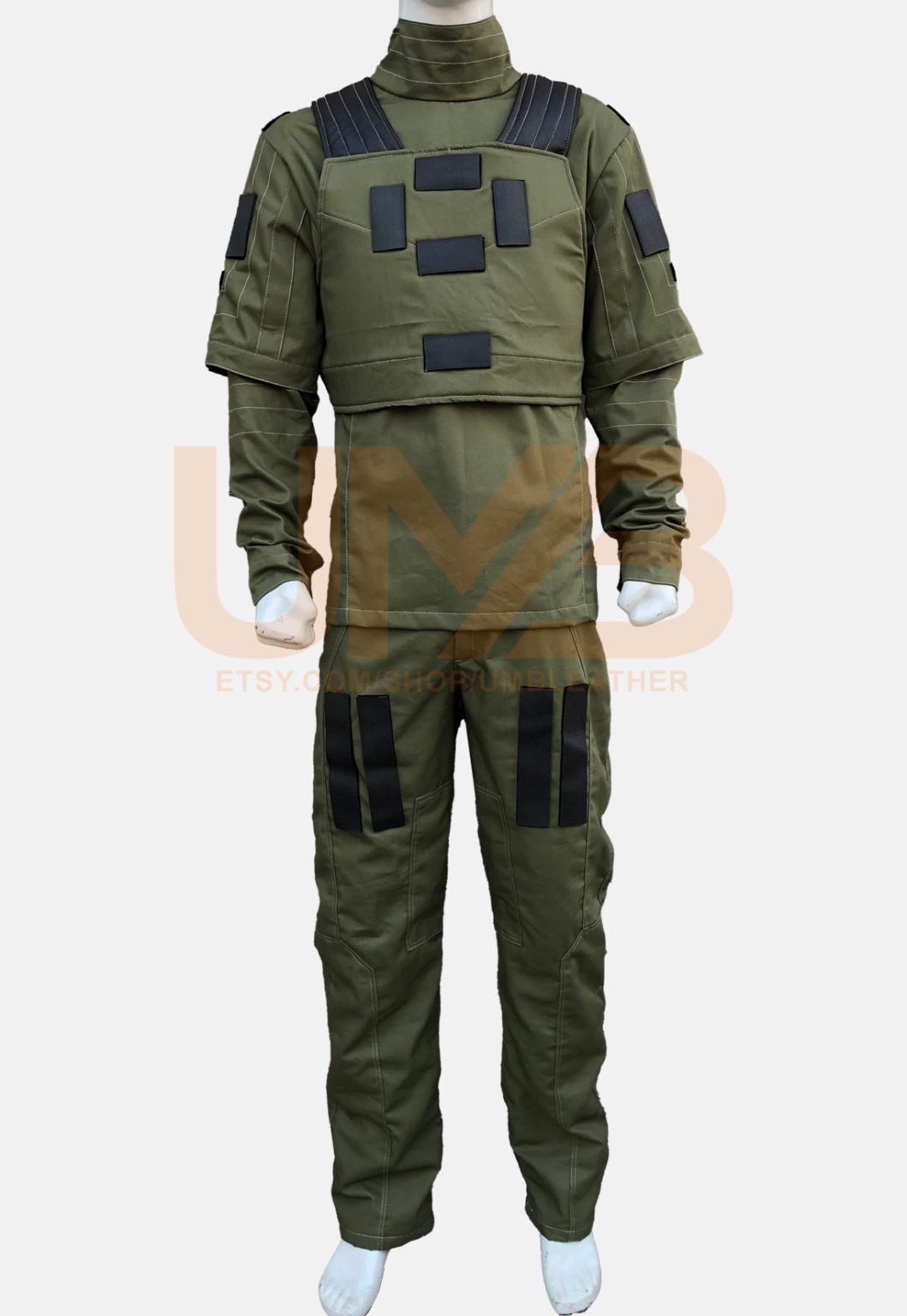 Mandalorian Olive Drab Flight Suit With Velcro Patches Star Wars