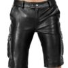 Cargo leather shorts